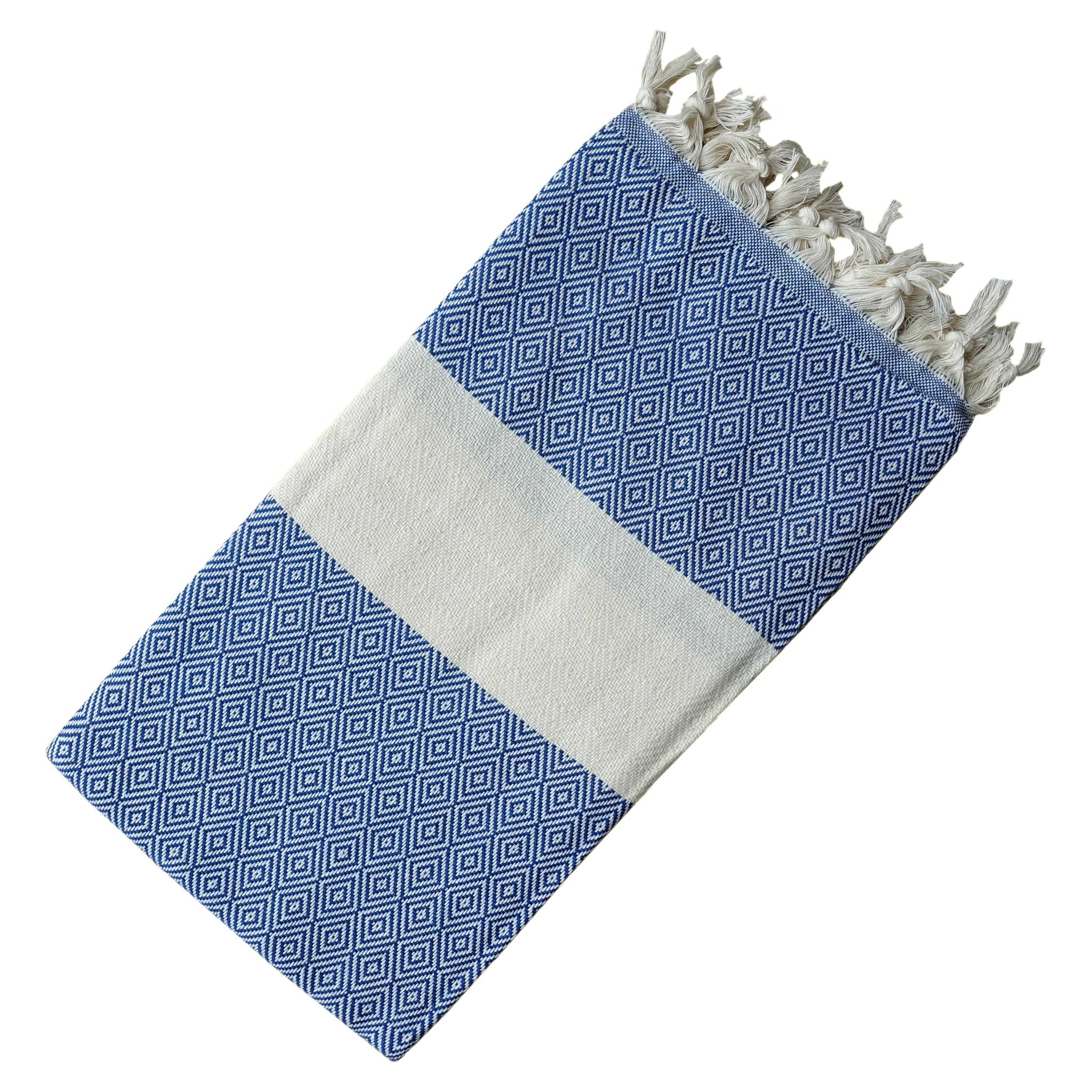 Naturally-Dyed Cotton Turkish Towel Peshtemal 71x39 Inches Navy Blue Dandelion Textile HERRINGBONE-NAVYBLUE Dandelion Herringbone Pattern